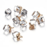 10Pcs/lot 8mm Square Crystal Charms Pendant DIY Jewelry Making