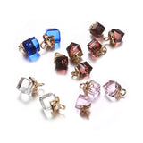 10Pcs/lot 8mm Square Crystal Charms Pendant DIY Jewelry Making