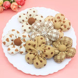 10Pcs Cartoon Fabric Flower Patches DIY Five-petal Flower Accessories