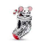 10Pcs Christmas Santa Charms Beads Pendants for DIY Bracelets