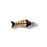 10Pcs Ocean Fishbone Charms for DIY Craft Jewelry Making