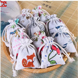 10Pcs Cotton Storage Small Cloth Bag Drawstring Jewelry Linen Pocket Gift Bag