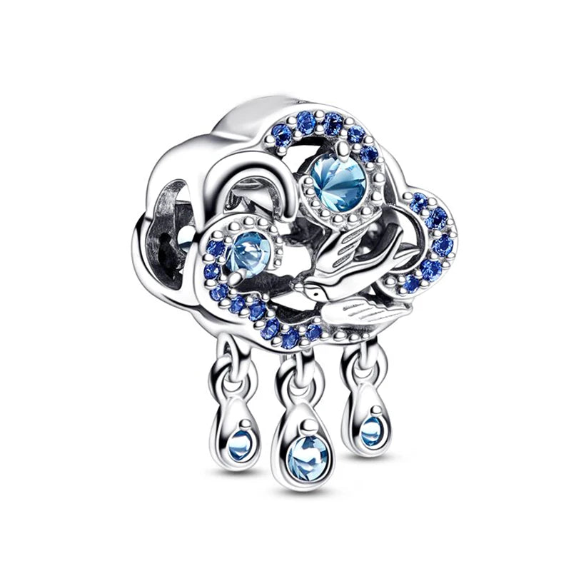 10Pcs Crystal Fox Charms Beads Pendant for DIY Bracelets