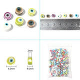 10Pcs Double Face Ceramic Evil Eye Beads for Jewelry Making