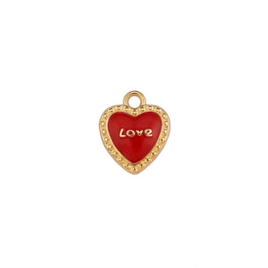 10Pcs Enamel Heart Charms for DIY Jewelry Making Accessories