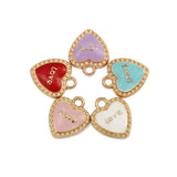 10Pcs Enamel Heart Charms for DIY Jewelry Making Accessories