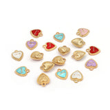 10Pcs Enamel Heart Charms for DIY Jewelry Making Accessories
