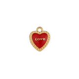 10Pcs Enamel Heart Charms for DIY Jewelry Making Accessories