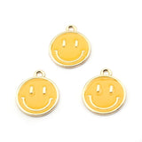 10Pcs Enamel Smile Face Charms Alloy Pendant DIY Earrings Bracelet Necklace