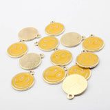10Pcs Enamel Smile Face Charms Alloy Pendant DIY Earrings Bracelet Necklace