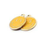 10Pcs Enamel Smile Face Charms Alloy Pendant DIY Earrings Bracelet Necklace