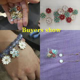 10Pcs Enamel Sun Flowers Charms Daisy Flower Pendants for DIY Jewelry Making