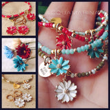 10Pcs Enamel Sun Flowers Charms Daisy Flower Pendants for DIY Jewelry Making