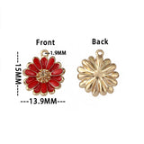 10Pcs Enamel Sun Flowers Charms Daisy Flower Pendants for DIY Jewelry Making