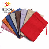 10Pcs/lot Burlap Drawstring Gift Bags Wedding Candy Bags 10*14cm