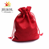 10Pcs/lot Burlap Drawstring Gift Bags Wedding Candy Bags 10*14cm