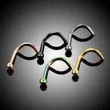 10Pcs Titanium G23 Nose Stud Set 18G 20G Body Jewelry