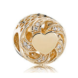 10Pcs Heart Charms Bead Pendant for DIY Bracelets Necklaces