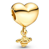 10Pcs Heart Charms Bead Pendant for DIY Bracelets Necklaces