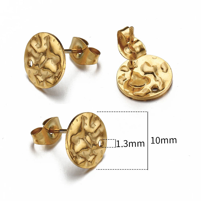 10Pcs Stainless Steel Earring Studs for DIY Jewelry
