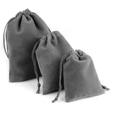 10Pcs Gray Velvet Jewelry Drawstring Pouches Wedding Party Gift Bags