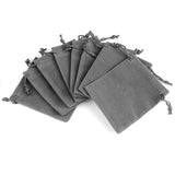 10Pcs Gray Velvet Jewelry Drawstring Pouches Wedding Party Gift Bags