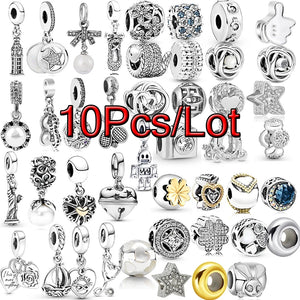 10Pcs High Star Bowknot Charms Pendant DIY Bracelets Bangles