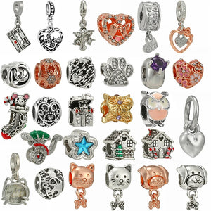 10Pcs Cat Dog Charms Beads Pendant For DIY Bracelets Necklaces
