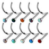 10Pcs Opal Stone Nose Rings & Studs Stainless Steel Piercing Jewelry