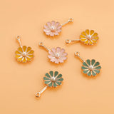 10Pcs Daisy Flowers Pendants For DIY Earrings Bracelets Jewelry Making