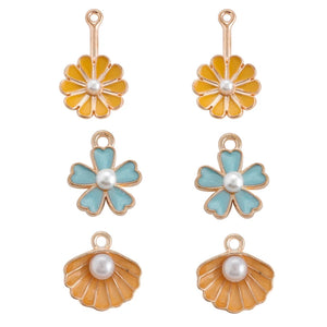 10Pcs Daisy Flowers Pendants For DIY Earrings Bracelets Jewelry Making