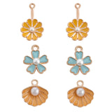 10Pcs Daisy Flowers Pendants For DIY Earrings Bracelets Jewelry Making