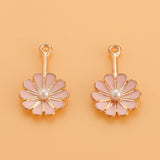 10Pcs Daisy Flowers Pendants For DIY Earrings Bracelets Jewelry Making