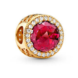 10Pcs Red Crystal Love Charms Beads For Bracelets Bangles