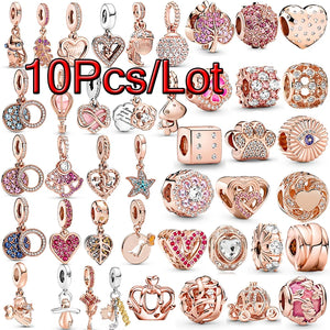 10Pcs Crystal Butterfly Charms Beads Pendant DIY Jewelry Making