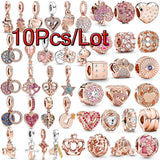 10Pcs Crystal Butterfly Charms Beads Pendant DIY Jewelry Making