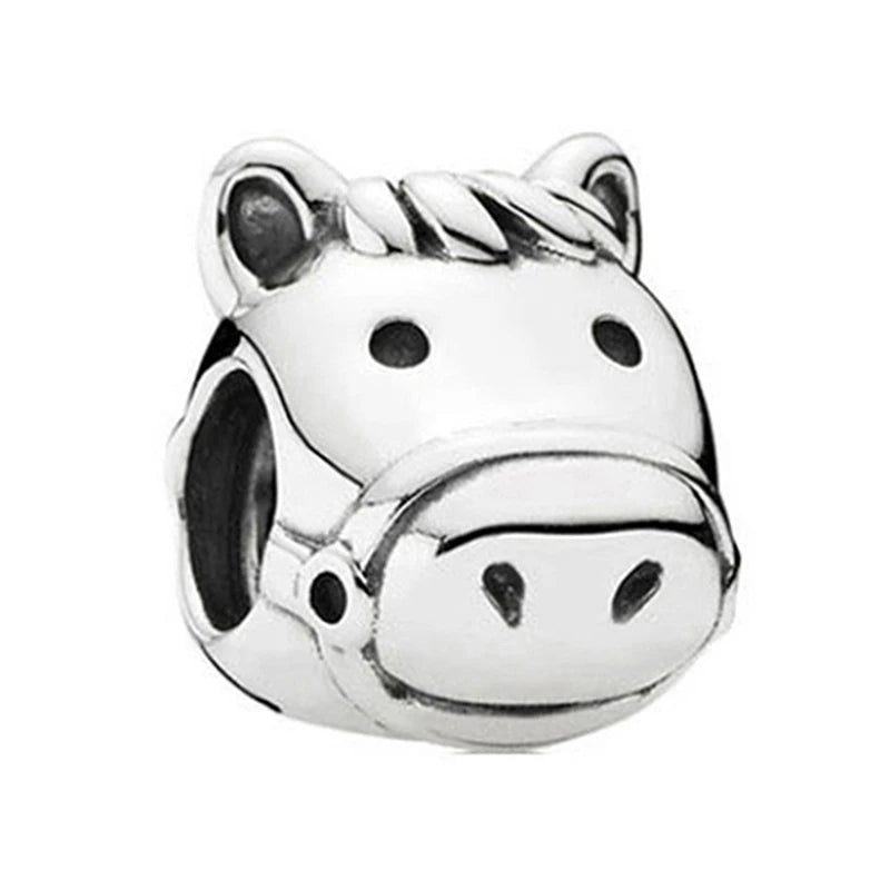 10Pcs Silver Animal Charms Beads Pendant DIY Jewelry Making