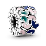 10Pcs Spring Stacked Flowers Charms Beads Pendant DIY Jewelry Making