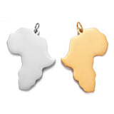 10Pcs Stainless Steel Africa Map Charms Pendant ID Tag Mirror Polished Jewelry