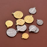 10Pcs Stainless Steel Catholic Church Pendant Charms DIY Jewelry