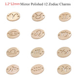 10Pcs Stainless Steel Hollow Out Zodiac Charms Pendant DIY Findings