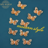 10Pcs/lot 3-Layer Hollow Butterfly Charm Necklace Pendant Brooch DIY Charms