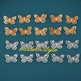10Pcs/lot 3-Layer Hollow Butterfly Charm Necklace Pendant Brooch DIY Charms