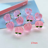 10Pcs Transparent Peach Resin Charms for DIY Jewelry Making