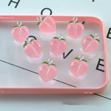 10Pcs Transparent Peach Resin Charms for DIY Jewelry Making