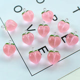 10Pcs Transparent Peach Resin Charms for DIY Jewelry Making