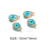 10Pcs Copper Water Drop Glass Dried Flower Charms DIY Jewelry Making