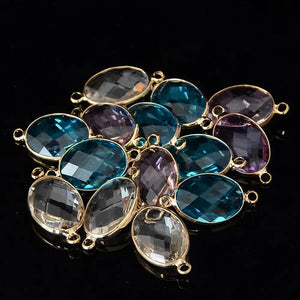 10Pcs Glass Crystal Water Drop Pendant Tear Charm DIY Jewelry Making
