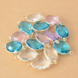 10Pcs Glass Crystal Water Drop Pendant Tear Charm DIY Jewelry Making