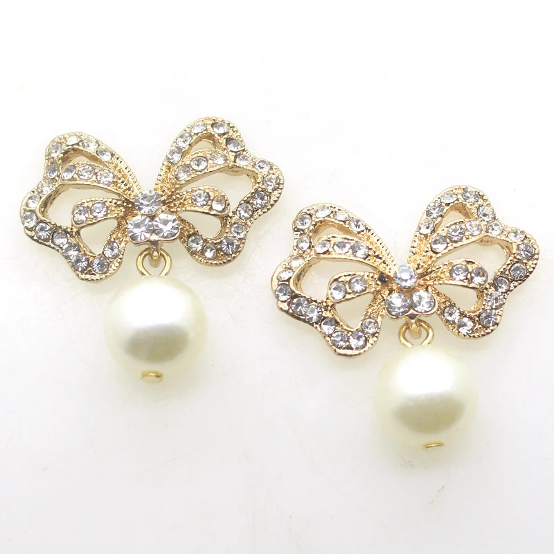 10Pcs Butterfly Flatback Brooch Pendant Crystal Jewelry Craft DIY Accessories